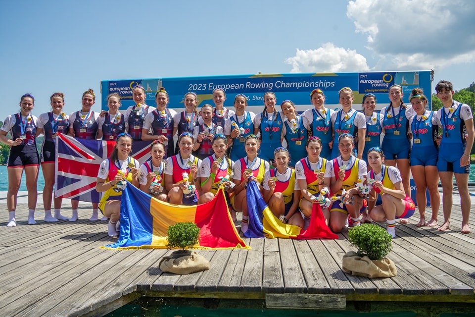 Cinci medalii de aur şi una de argint pentru România la Campionatele Europene de canotaj de la Bled