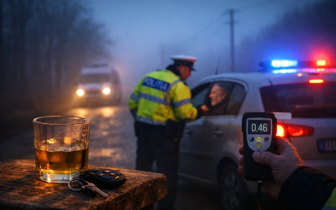 Hudeștean de 59 ani depistat beat la volan: poliția a intervenit la timp