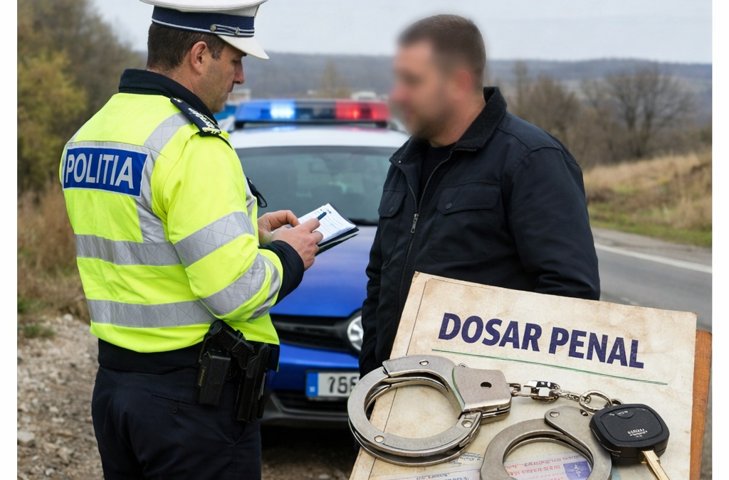 Dosar penal pentru un bărbat prins la volan fără permis, în Cristinești