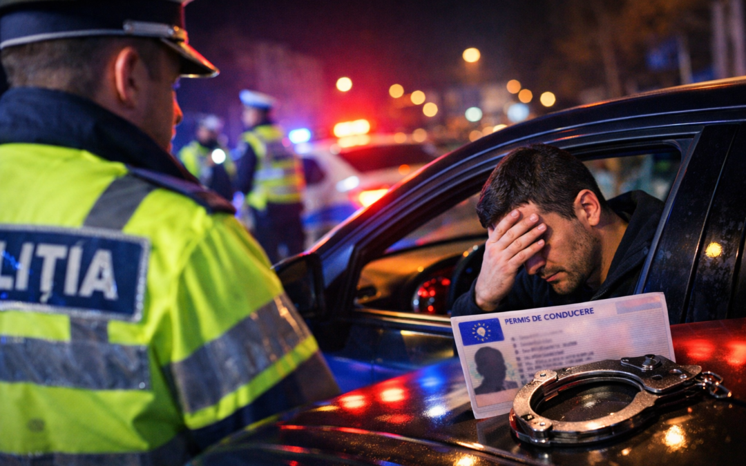 Hudeștean tras pe dreapta de polițiști – conducea cu permisul suspendat