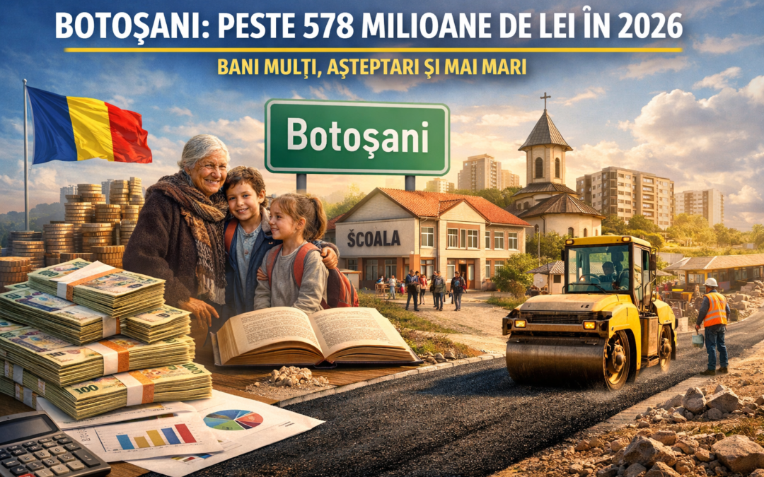 Județul Botoșani primește peste 578 de milioane de lei în 2026. Bani mulți, așteptări și mai mari