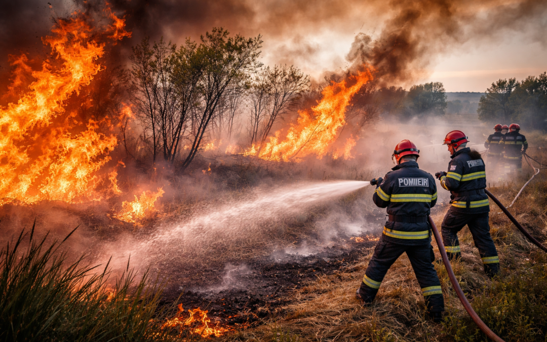 Flăcările nepăsării au cuprins din nou nordul județului: incendii de vegetație la Havârna și Știubieni