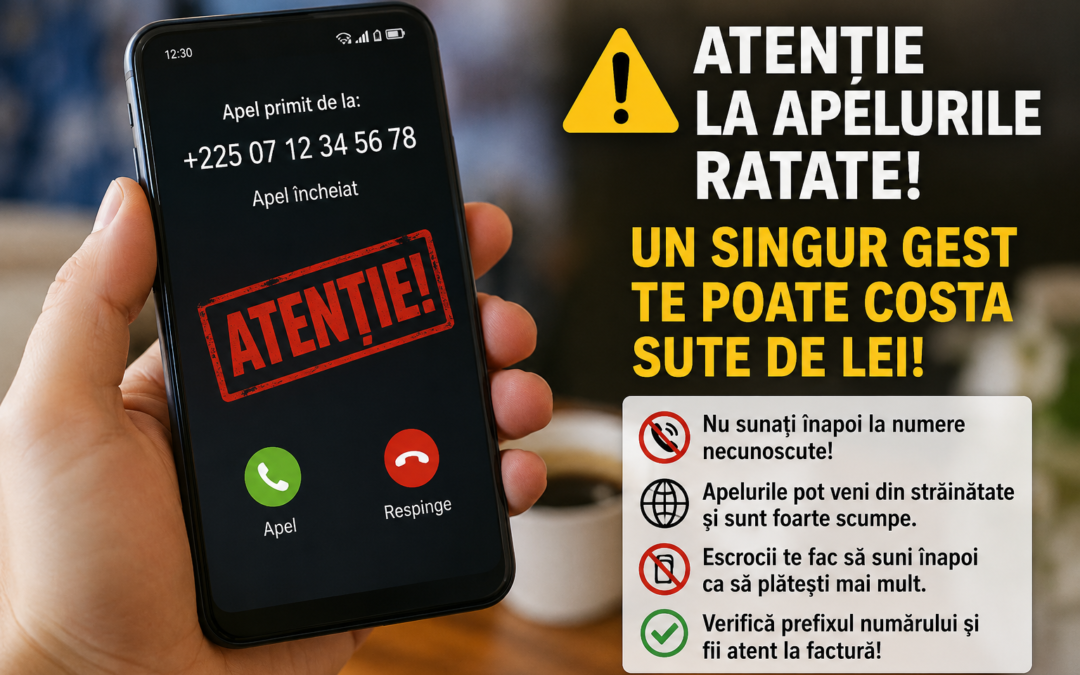 Atenție la apelurile ratate! Nu sunați înapoi la numere necunoscute. Puteți pierde sute de lei!