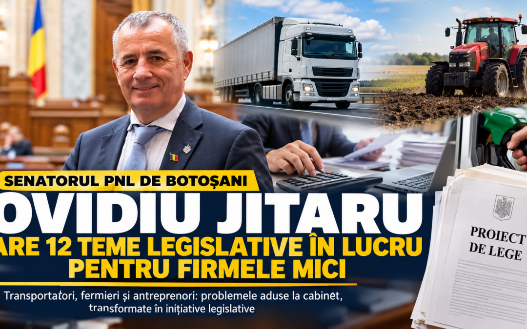 Senatorul Ovidiu Jitaru, 12 inițiative pentru sprijinirea firmelor mici: „Nu poți trata omul care muncește și plătește taxe ca pe un infractor!”