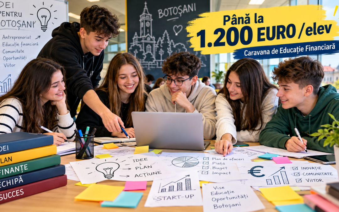 Elevii din Botoșani pot câștiga până la 1.200 de euro fiecare! Patru licee intră în competiția ideilor de afaceri