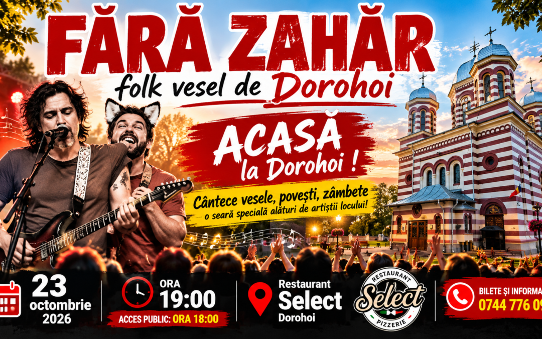 Fără Zahăr cântă ACASĂ! Trupa din Dorohoi își dă întâlnire cu publicul pe 23 octombrie
